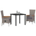 Scaune de Exterior 3 pcs Gri Gri închis 80 x 80 x 73 cm - WALTI WALTI