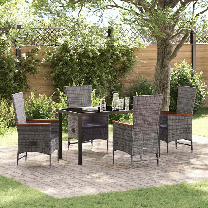Scaune de Exterior 5 pcs Gri Gri închis 140 x 70 x 73 cm - WALTI WALTI