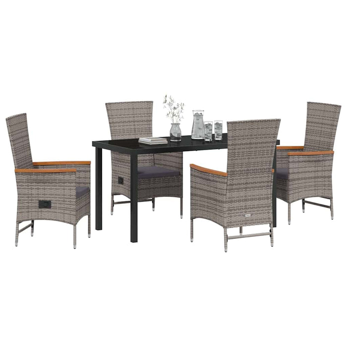Scaune de Exterior 5 pcs Gri Gri închis 140 x 70 x 73 cm - WALTI WALTI