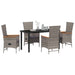 Scaune de Exterior 5 pcs Gri Gri închis 140 x 70 x 73 cm - WALTI WALTI