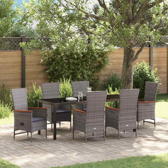 Set de masă pentru grădină 7 pcs Gri Oțel vopsit electrostatic - WALTI WALTI