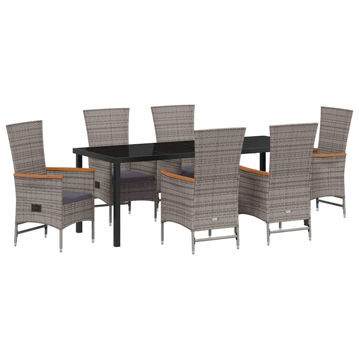 Set de masă pentru grădină 7 pcs Gri Oțel vopsit electrostatic - WALTI WALTI