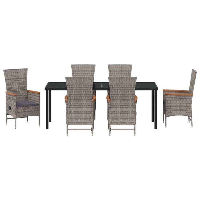 Set de masă pentru grădină 7 pcs Gri Oțel vopsit electrostatic - WALTI WALTI