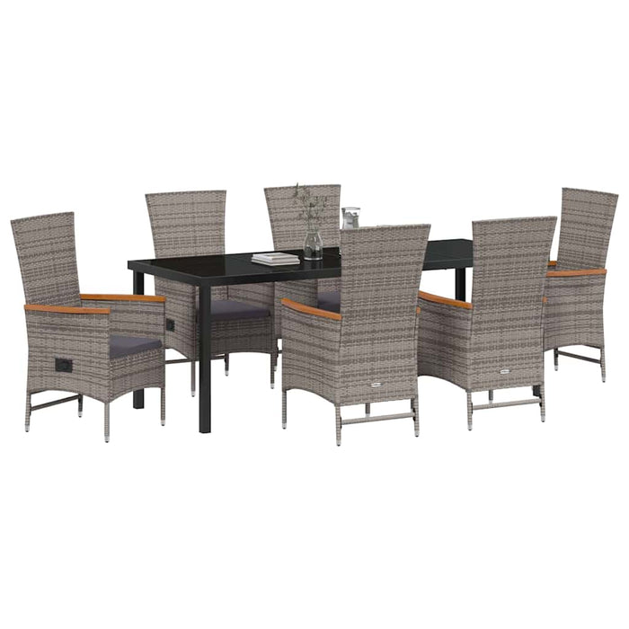 Set de masă pentru grădină 7 pcs Gri Oțel vopsit electrostatic - WALTI WALTI