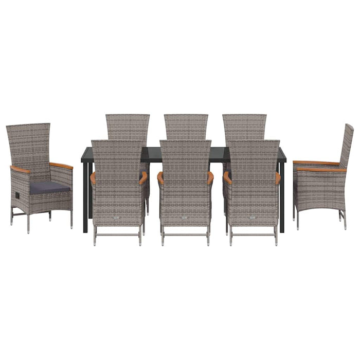 Set de masă pentru grădină 9 pcs Gri Oțel vopsit electrostatic - WALTI WALTI