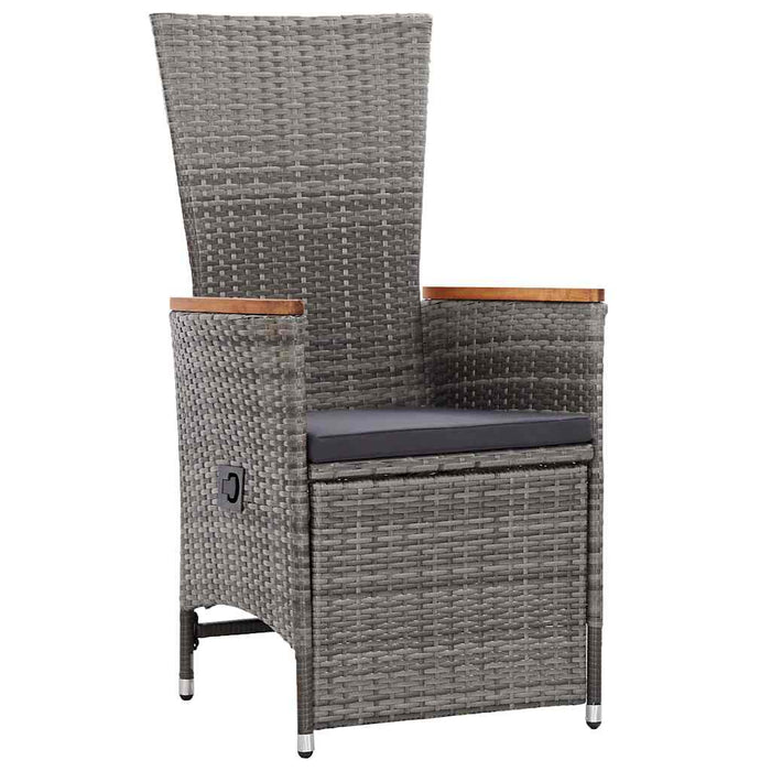 Set de masă pentru grădină cu pernă 5 pcs Gri Rattan poli - WALTI WALTI