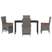 Set de masă pentru grădină cu pernă 5 pcs Gri Rattan poli - WALTI WALTI