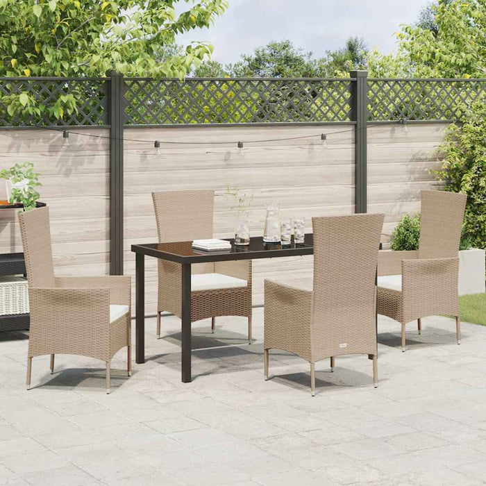 Set de Masă pentru Grădină 5 pcs Bej Negru 140 x 70 x 73 cm - WALTI WALTI