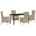Set de Masă pentru Grădină 5 pcs Bej Negru 140 x 70 x 73 cm - WALTI WALTI