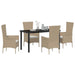 Set de Masă pentru Grădină 5 pcs Bej Negru 140 x 70 x 73 cm - WALTI WALTI