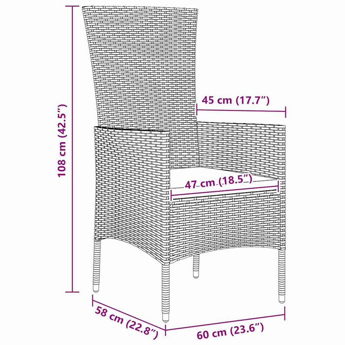 Set de Masă pentru Grădină 5 pcs Bej Negru 140 x 70 x 73 cm - WALTI WALTI