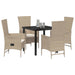 Set de Scaune de Exterior cu pernă 5 pcs Bej 80 x 80 x 73 cm - WALTI WALTI
