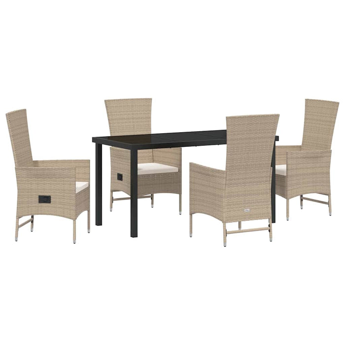 Set de scaune de exterior cu pernă 5 pcs Beige, Alb crem - WALTI WALTI