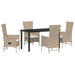 Set de scaune de exterior cu pernă 5 pcs Beige, Alb crem - WALTI WALTI