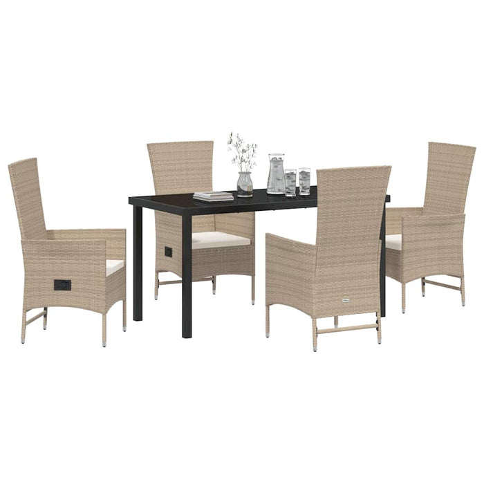 Set de scaune de exterior cu pernă 5 pcs Beige, Alb crem - WALTI WALTI