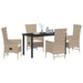 Set de scaune de exterior cu pernă 5 pcs Beige, Alb crem - WALTI WALTI