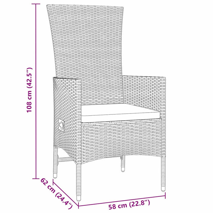 Set de masă pentru grădină cu pernă 9 pcs Bej poliratan - WALTI WALTI