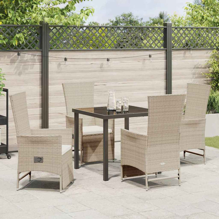 Scaune de Grădină Reclinabile 5 pcs Bej 80 x 80 x 73 cm - WALTI WALTI
