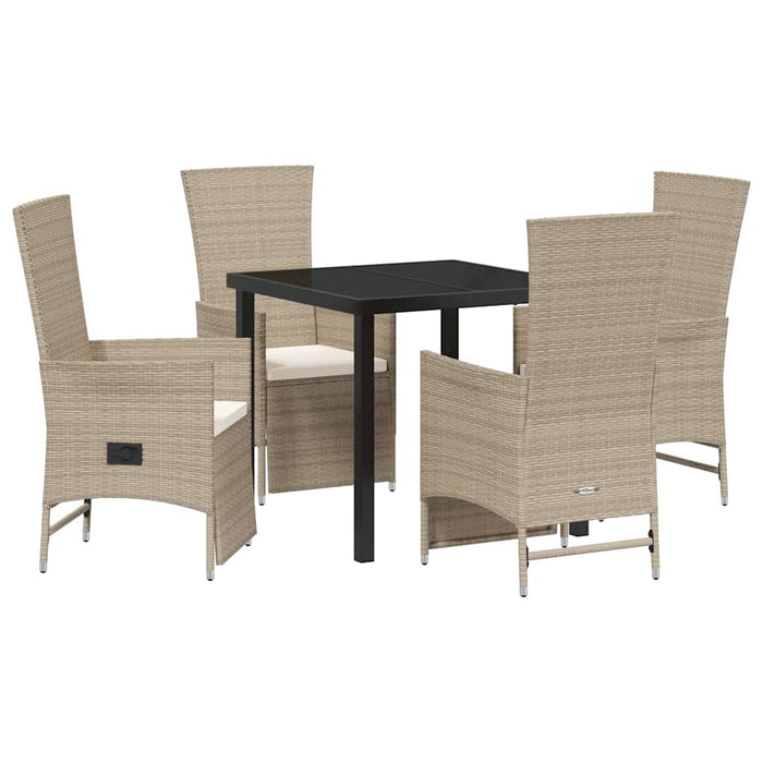 Scaune de Grădină Reclinabile 5 pcs Bej 80 x 80 x 73 cm - WALTI WALTI