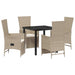 Scaune de Grădină Reclinabile 5 pcs Bej 80 x 80 x 73 cm - WALTI WALTI