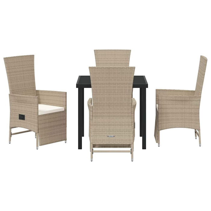 Scaune de Grădină Reclinabile 5 pcs Bej 80 x 80 x 73 cm - WALTI WALTI