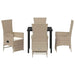 Scaune de Grădină Reclinabile 5 pcs Bej 80 x 80 x 73 cm - WALTI WALTI