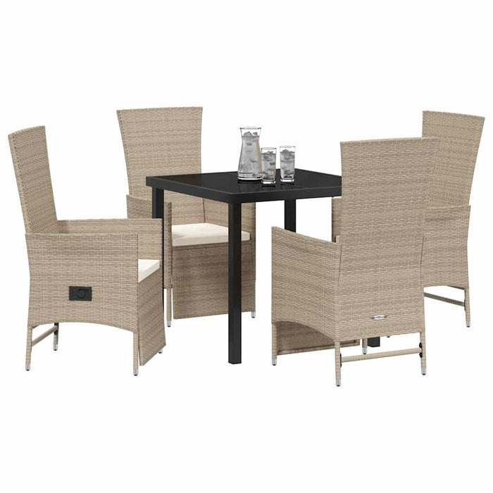Scaune de Grădină Reclinabile 5 pcs Bej 80 x 80 x 73 cm - WALTI WALTI