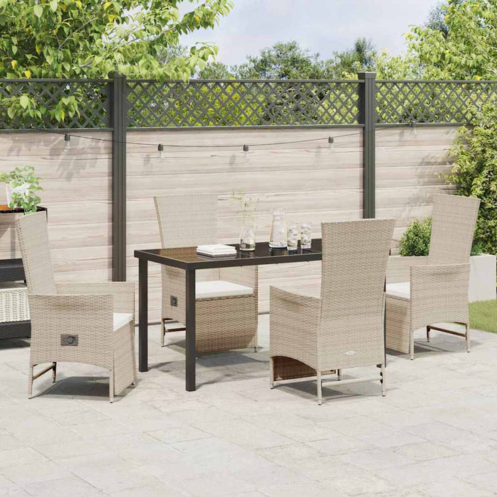 Set de scaune de grădină reclinabile 5 pcs Bej 140 x 70 x 73 cm - WALTI WALTI