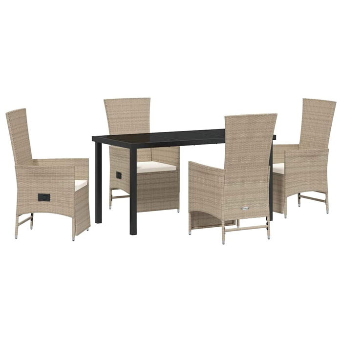 Set de scaune de grădină reclinabile 5 pcs Bej 140 x 70 x 73 cm - WALTI WALTI