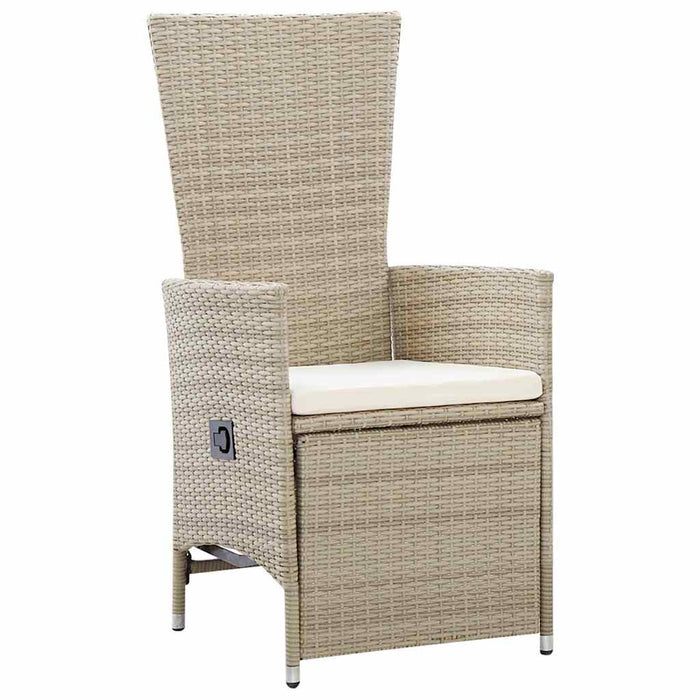Set de scaune de grădină reclinabile 5 pcs Bej 140 x 70 x 73 cm - WALTI WALTI