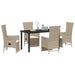 Set de scaune de grădină reclinabile 5 pcs Bej 140 x 70 x 73 cm - WALTI WALTI