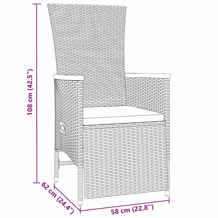 Set de scaune de grădină reclinabile 5 pcs Bej 140 x 70 x 73 cm - WALTI WALTI