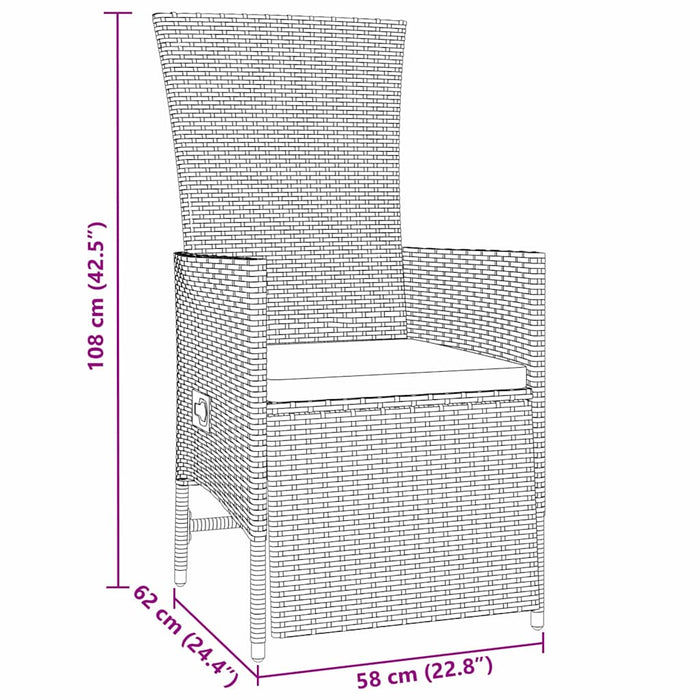 Set de masă pentru grădină cu pernă 7 pcs Bej poliratan - WALTI WALTI
