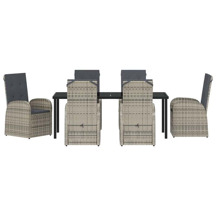 Set de masă pentru grădină cu pernă 7 pcs Gri poliratan - WALTI WALTI