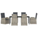 Set de masă pentru grădină cu pernă 7 pcs Gri poliratan - WALTI WALTI