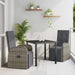 Set de Dining pentru Grădină 3 pcs Gri 80 x 80 x 73 cm ratan PE - WALTI WALTI