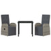 Set de Dining pentru Grădină 3 pcs Gri 80 x 80 x 73 cm ratan PE - WALTI WALTI