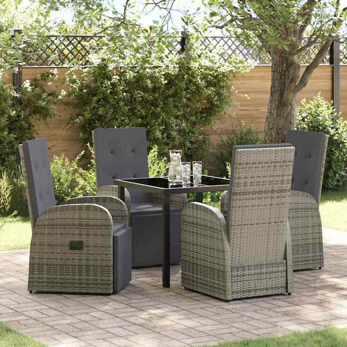 Set Masă Grădină cu pernă 5 pcs Gri 80 x 80 x 73 cm - WALTI WALTI