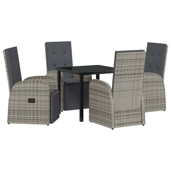 Set Masă Grădină cu pernă 5 pcs Gri 80 x 80 x 73 cm - WALTI WALTI