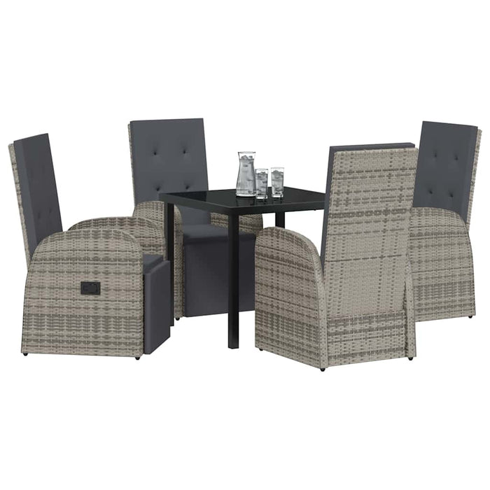 Set Masă Grădină cu pernă 5 pcs Gri 80 x 80 x 73 cm - WALTI WALTI