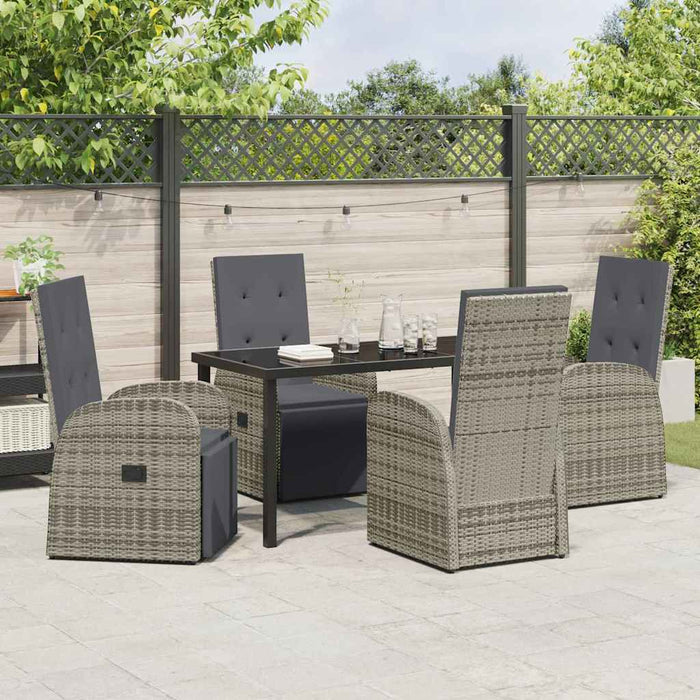 Set dining grădină cu pernă 5 pcs Gri 140 x 70 x 73 cm - WALTI WALTI