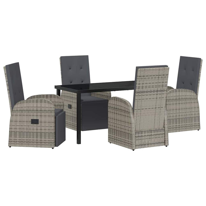 Set dining grădină cu pernă 5 pcs Gri 140 x 70 x 73 cm - WALTI WALTI