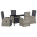 Set dining grădină cu pernă 5 pcs Gri 140 x 70 x 73 cm - WALTI WALTI