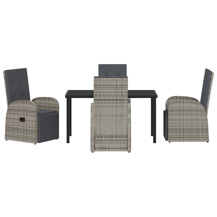 Set dining grădină cu pernă 5 pcs Gri 140 x 70 x 73 cm - WALTI WALTI