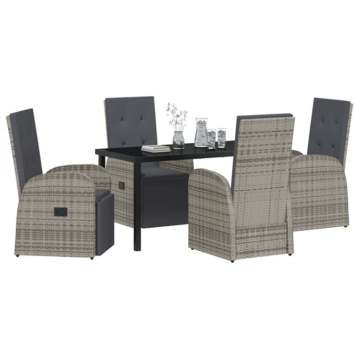 Set dining grădină cu pernă 5 pcs Gri 140 x 70 x 73 cm - WALTI WALTI