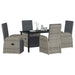 Set dining grădină cu pernă 5 pcs Gri 140 x 70 x 73 cm - WALTI WALTI