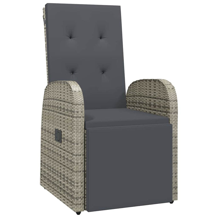 Set de masă pentru grădină cu pernă 7 pcs Gri poliratan - WALTI WALTI