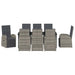 Set de masă pentru grădină cu pernă 9 pcs Gri poliratan - WALTI WALTI