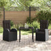 Scaune de grădină înclinabile 3 pcs Negru 80 x 80 x 73 cm - WALTI WALTI