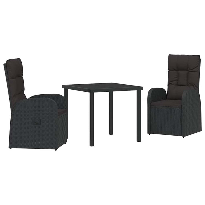 Scaune de grădină înclinabile 3 pcs Negru 80 x 80 x 73 cm - WALTI WALTI